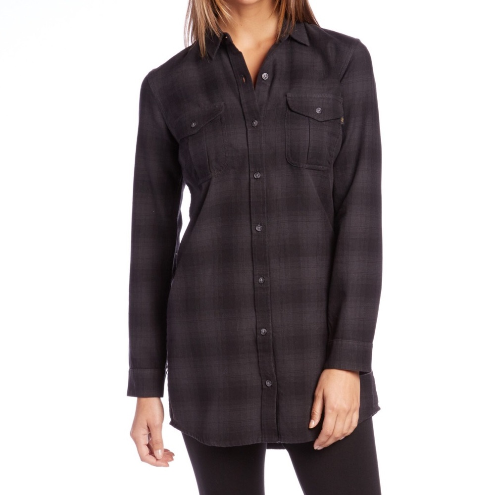 Obey Long Button Down Flannel.